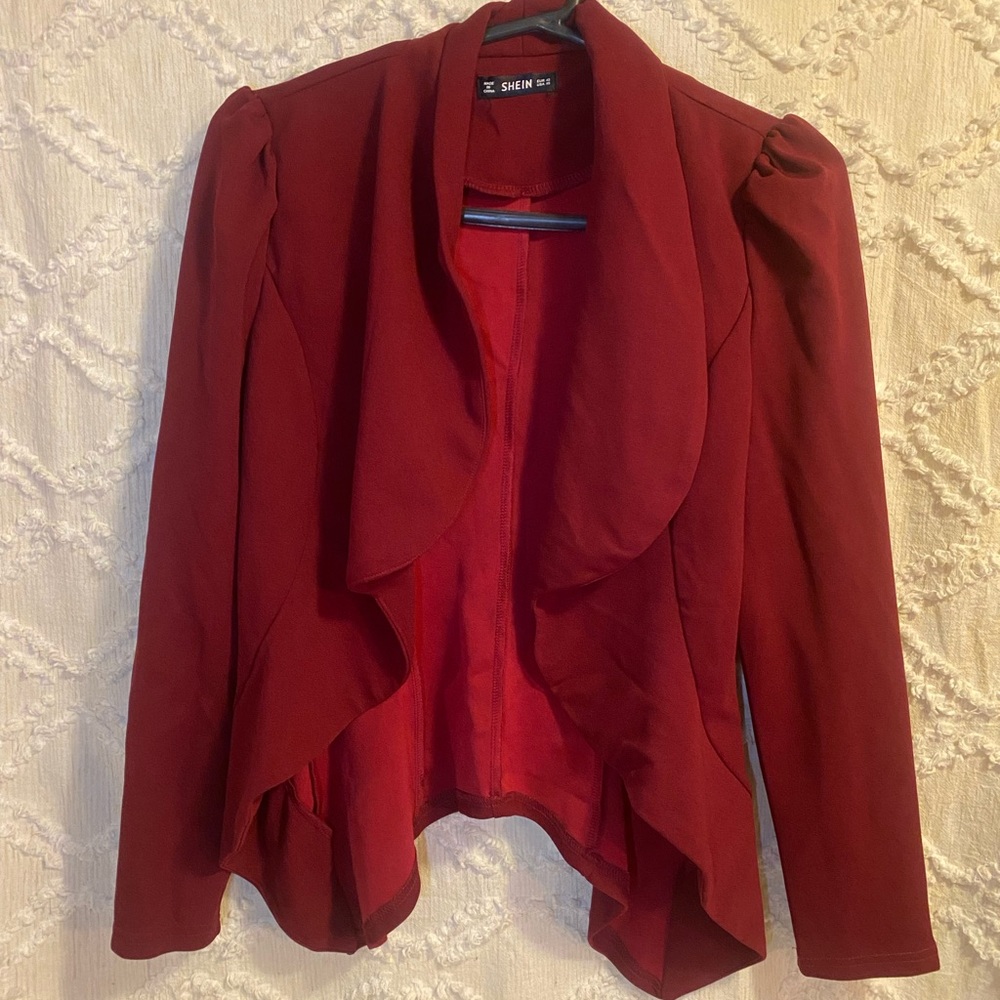 Shein Burgundy Red Blazer Extra Small.